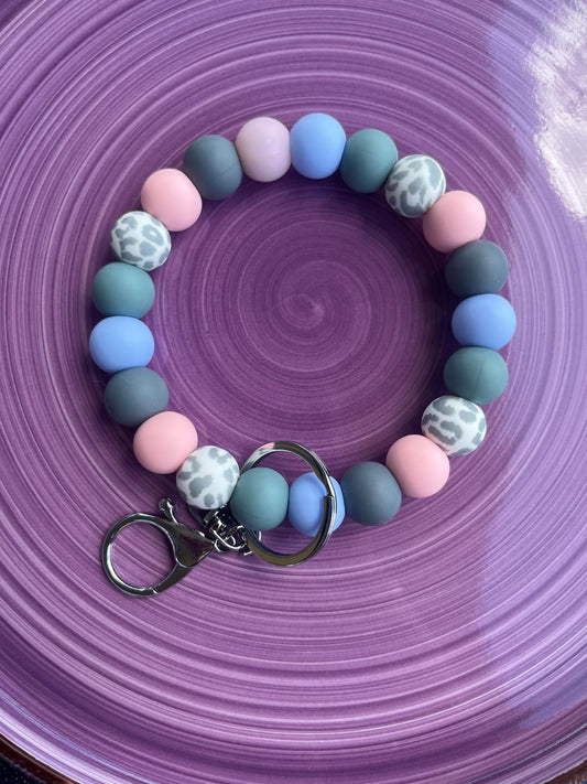 Grey Leopard Key Ring